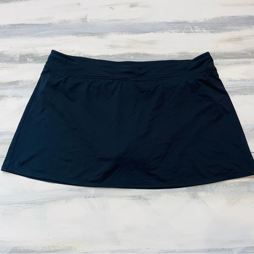 Land’s End Women’s Swim Bottoms Skort Bikini Style Black size 18
